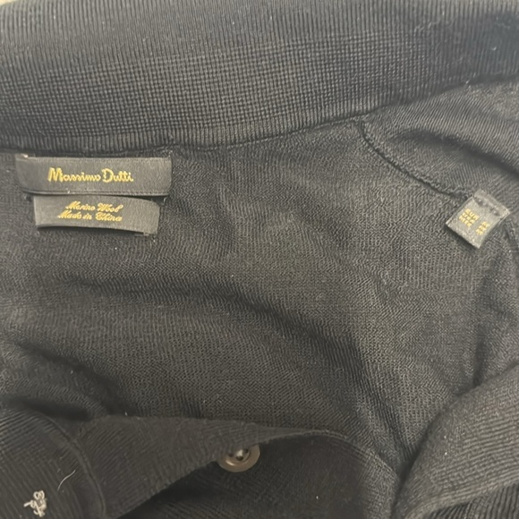 Massimo Dutti Black Long Sleeve Sweater 100% Merino Wool Size M 21” width - Picture 4 of 6